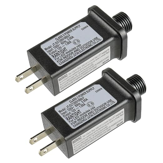 12V 12W LED Transformer Replacement Class 2 Power Supply for Christmas String Light Inflatable Decorations LED Controller IP44 Waterproof Low Voltage