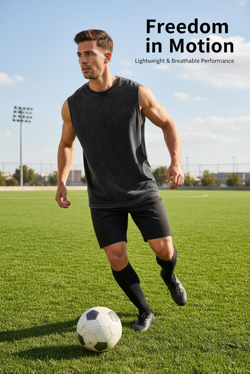 PAODIKUAI Sleeveless Shirts for Men - Sleeveless Crew Neck Casual Gym Washed T Shirt Breathable Loose Fit(Black+Black+Black,XL)