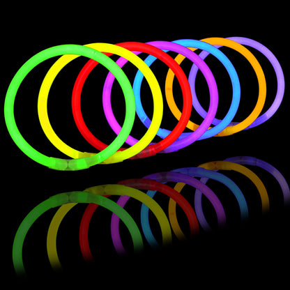 JOYIN 144 Pcs 8" Glowsticks, Bracelets Necklaces, Glow in the Dark Party Favors, Easter, Christmas, Halloween Supplies Pack, Football Party Supplies