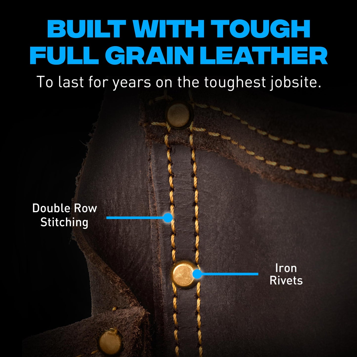 OX Pro Oil‑Tanned Leather Carpenter Tool Belt with Padded Suspenders & Dual Hammer Loops