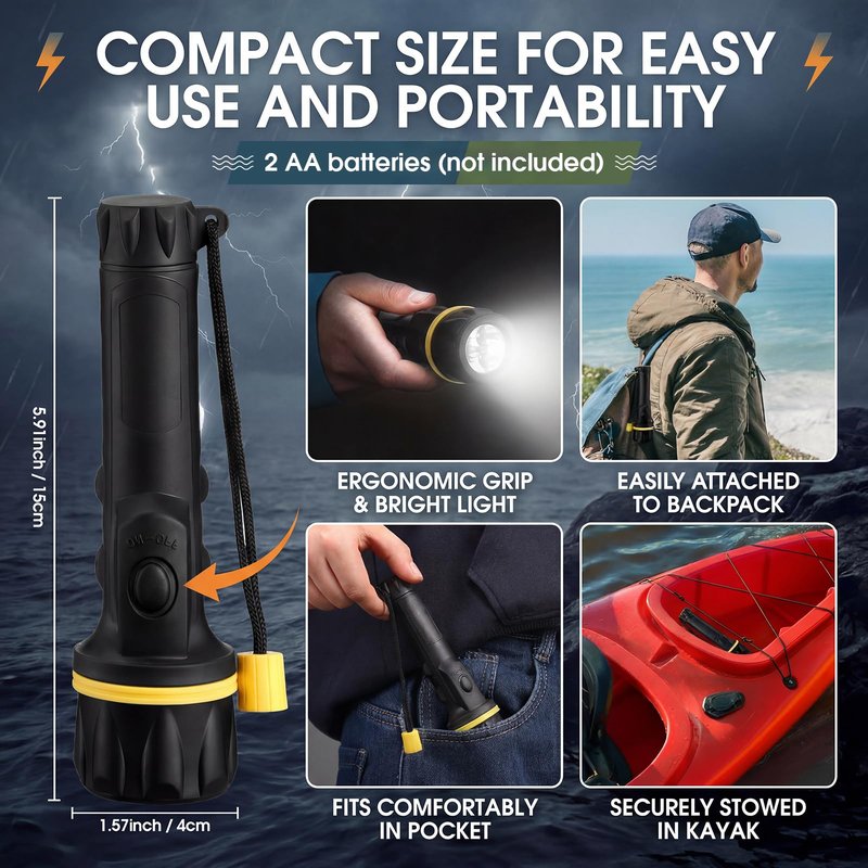 JolliLudo Boat Safety Kit Boat Essentials Kit Include 2L Waterproof Dry Bag LED Flashlight Survival Whistle Float and Line Emergency Set for Kayaks Canoe Sailboat Paddle Board