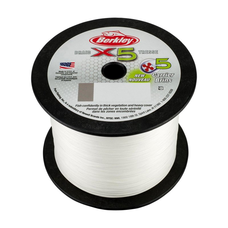 Berkley x5 Braid Superline, Low-Vis Green, 30-Pound Break Strength, 328yd Fishing Line, Suitable for Freshwater and Saltwater Environments