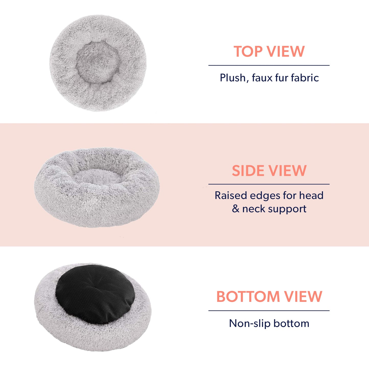 Active Pets Large Dog Bed, Calming Orthopedic Pet Bedding for Anxiety Relief, Joint Support & Comfort, Washable Dog Furniture, M 45lbs, Pink