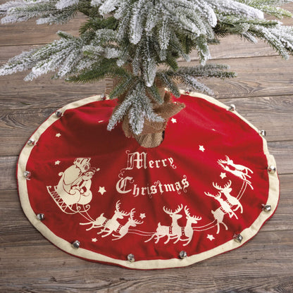 Primitives by Kathy Vintage Tree Skirt, Santa & Sleigh