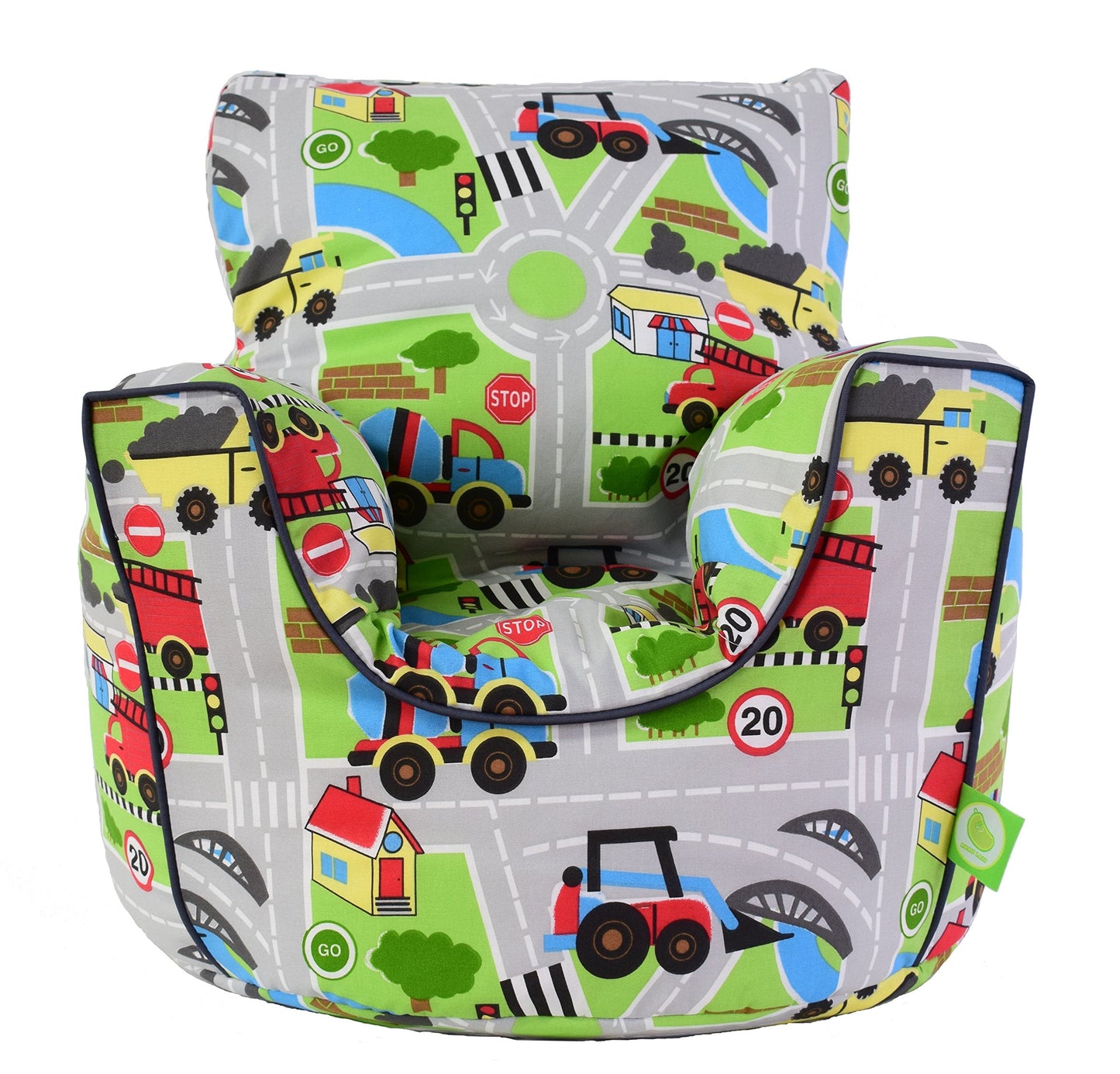 Bean Lazy Cotton Transport Road Map Bean Bag Arm Chair with Beans Toddler Size
