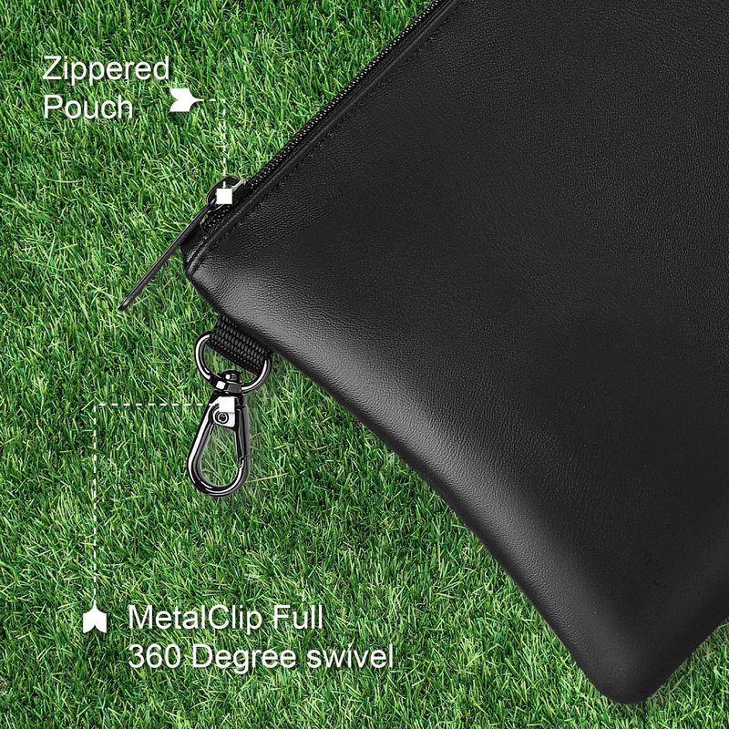 Lcjtop Golf Tee Pouch. 8.9 x 7 inches Travel Gear Professional Zippered Golf Tee/Ball Pouch Bag for Men & Women.Black