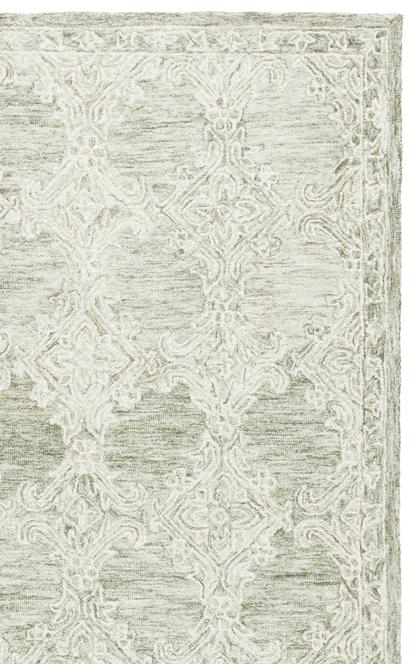SAFAVIEH Abstract Collection Runner Rug - 2'3" x 8', Green & Ivory, Handmade Wool, Ideal for Hallway, Foyer, Entryway, Bedroom (ABT561Y)