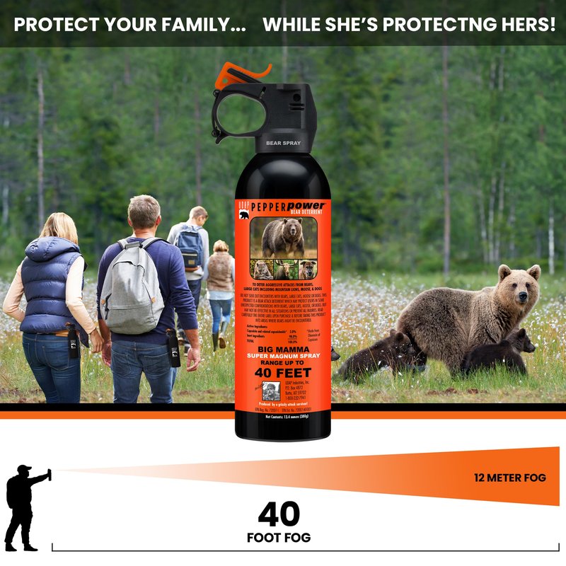 UDAP 18CP Super Magnum Bear Spray, Multi,13.4oz