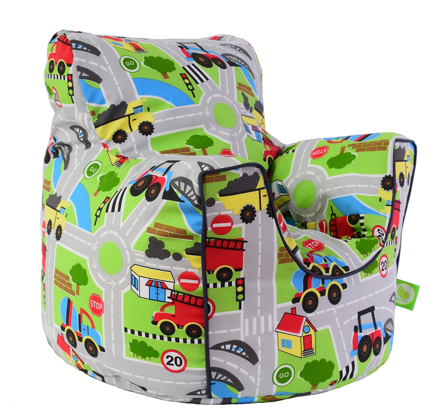 Bean Lazy Cotton Transport Road Map Bean Bag Arm Chair with Beans Toddler Size