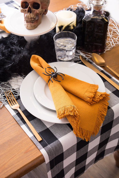 DII Halloween Napkin Rings Novelty Tabletop Décor Set, 2x1.5x1.5, Black Spider, 6 Piece