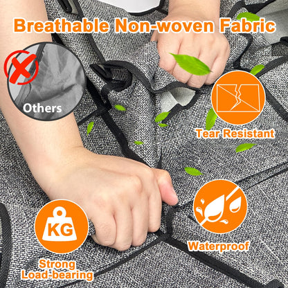 homyfort Over the Door Shoe Organizer, Hanging Shoe Rack Storage Holder with 24 Large Pockets for Closet Door, Men Women Kids Shoes, Cruise (Black)