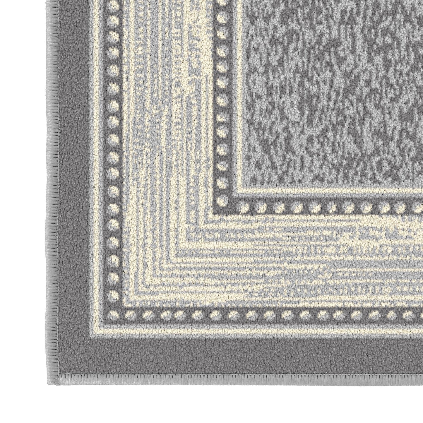 Ottomanson Hallway Runner Rug 2'7" x 9'6" – Non Slip Rubber Backed Carpet Runner for Hallways, Entryway, Living Room, Long Low Pile Indoor Floor Runner Rug, Border Light Gray
