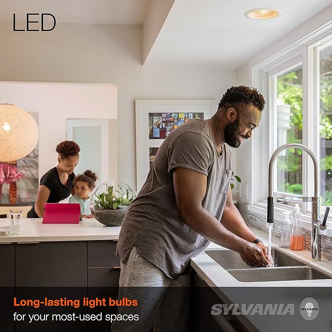 Sylvania LED Flood BR30 Light Bulb, 65W = 9W, 10 Year, 650 Lumens, Dimmable, 3000K, White - 12 Pack (41263)