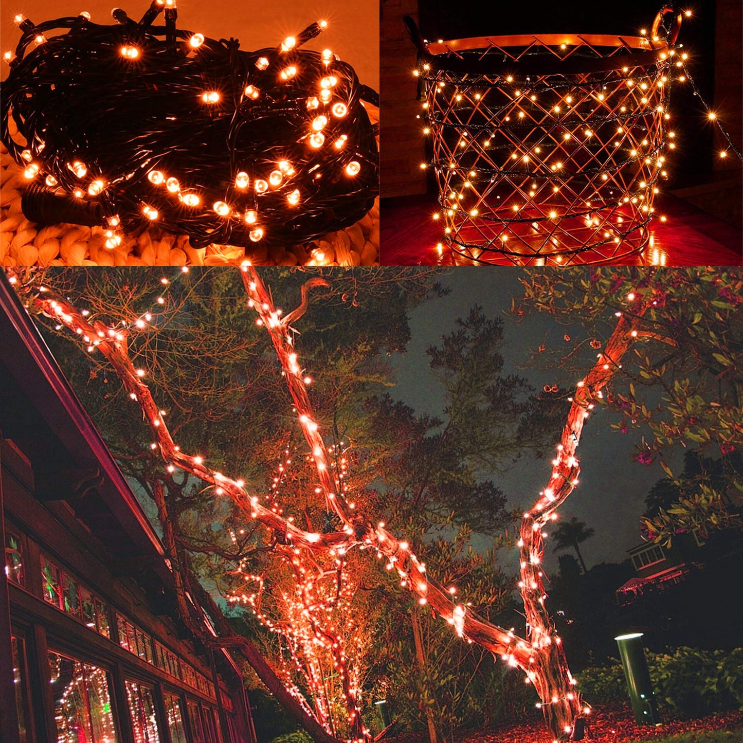 Twinkle Star 200 LED 66FT Halloween Fairy String Lights, Halloween Decoration Lights with 8 Lighting Modes, Mini String Lights Plug in for Indoor Outdoor Christmas Garden Wedding Party Decor, Orange