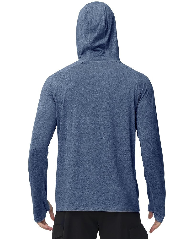 Roadbox UPF 50+ Fishing Shirts for Men Long Sleeve UV Sun Protection Hoodie Outdoor Hiking Shirts