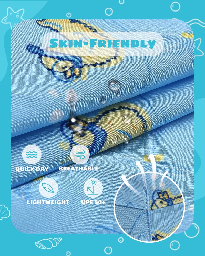 maamgic Boys Swim Trunks with Compression Liner Toddler Stretch Swim Shorts Quick Dry Swimming Trunks Boxer Brief 2 in 1 Beach Shorts Blue Rubber Ducky 5/6