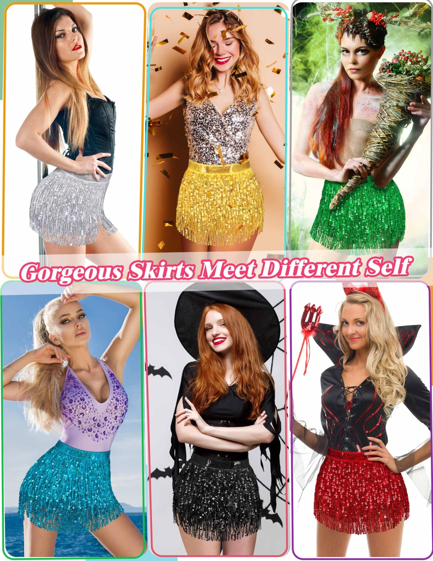 Sequin Skirts Red Sparkly Skirt Red Sparkle Skirt for Women Glitter Skirts Devil Costume Halloween Rave Outfit for Women