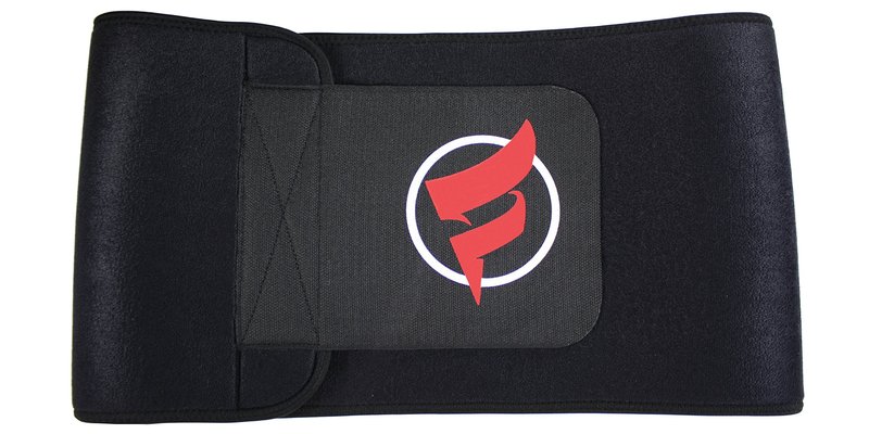 Fitru Waist Trimmer Sauna Ab Belt for Women & Men - Waist Trainer Stomach Wrap Black