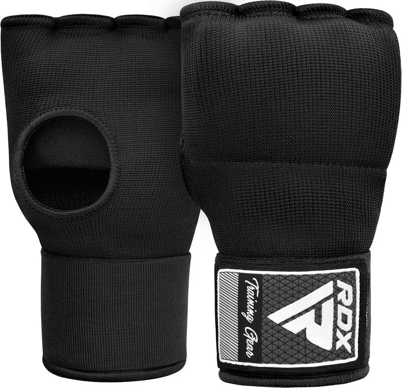 RDX Training Boxing Inner Gloves Hand Wraps MMA Fist Protector Bandages Mitts,Black,Large