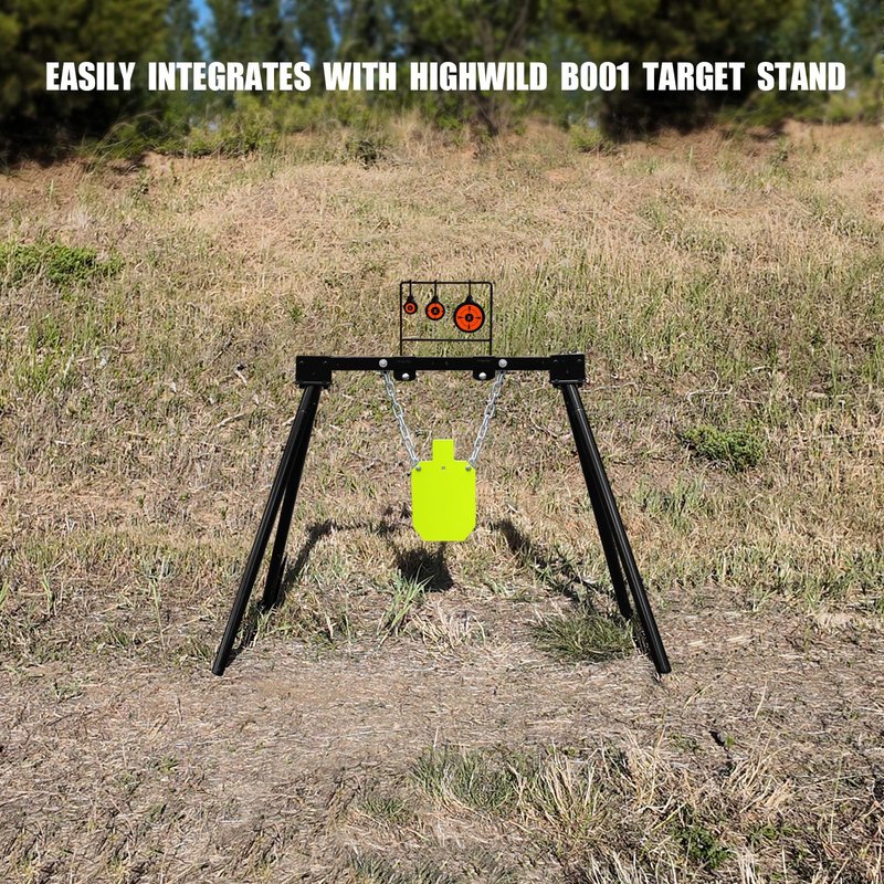 Highwild Triple Gong Spinner Target - Rated for .22 Rimfire Rifles and .22 Handguns - No Assembly Required