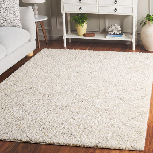 SAFAVIEH Arizona Shag Collection Area Rug - 5'1" x 7'6", Ivory & Beige, Moroccan Boho Design, Non-Shedding & Easy to Clean, Ideal for Living Room, Bedroom, Dining Space (ASG743A)