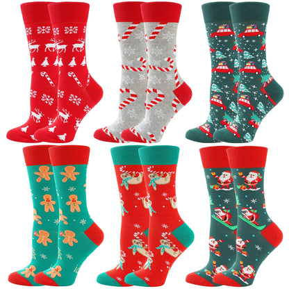 BONANGEL Christmas Socks Women, Funny Novelty Cute Xmas Holiday Crew Socks, Crazy Christmas Gifts for Women Girls