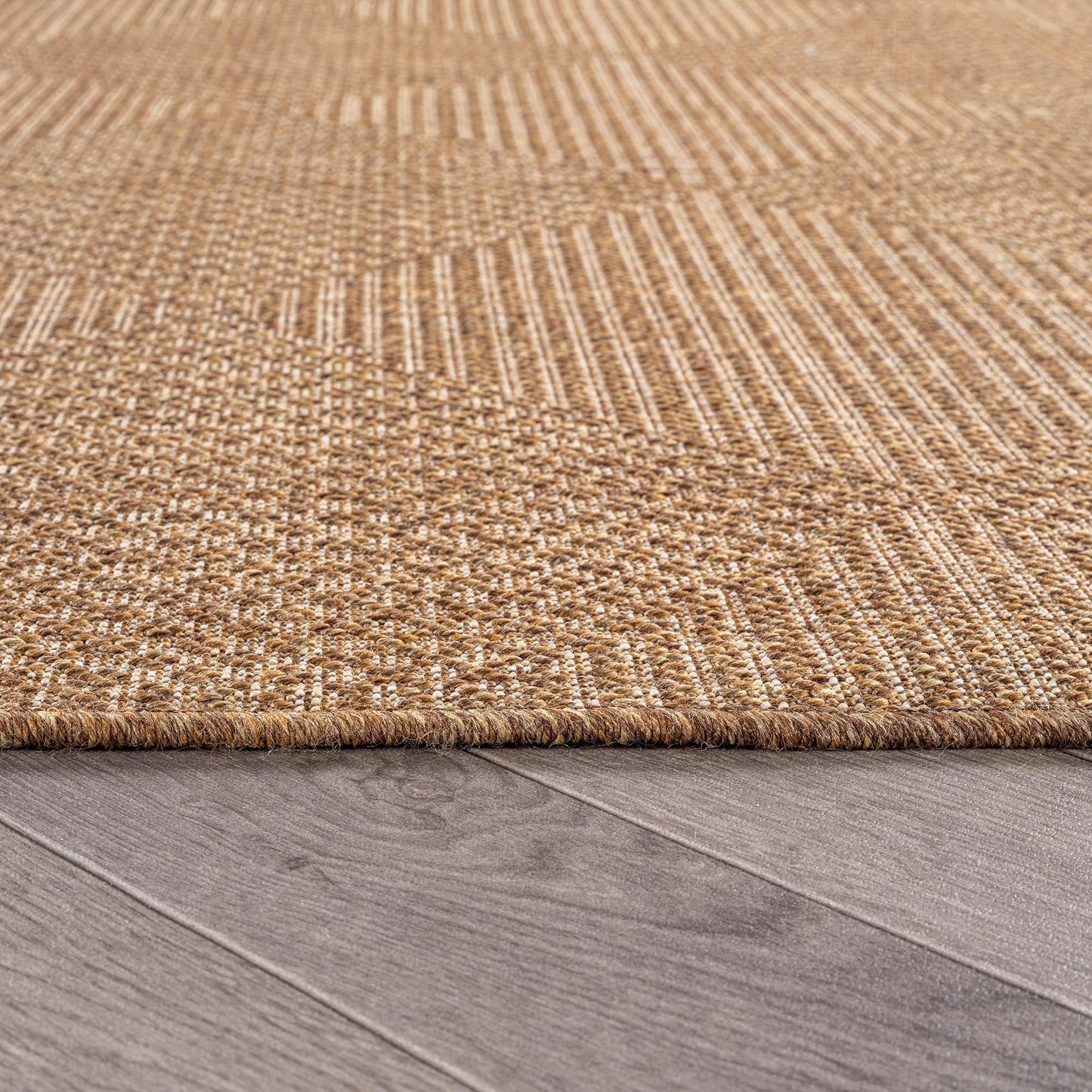 Rugshop Diamond Grid Indoor Outdoor Flat Woven Area Rug,Natural Jute-Style,Easy-Care Patio Rug for Backyard Porch Deck Balcony, 6'6" x 9' Sand/Natural