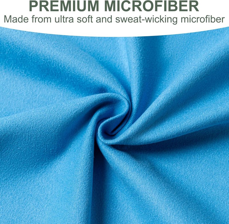 Aegero Microfiber Camping Towels - Quick Dry, Super Absorbent | 2 Pack, Lightweight & Ultra Compact (Blue)