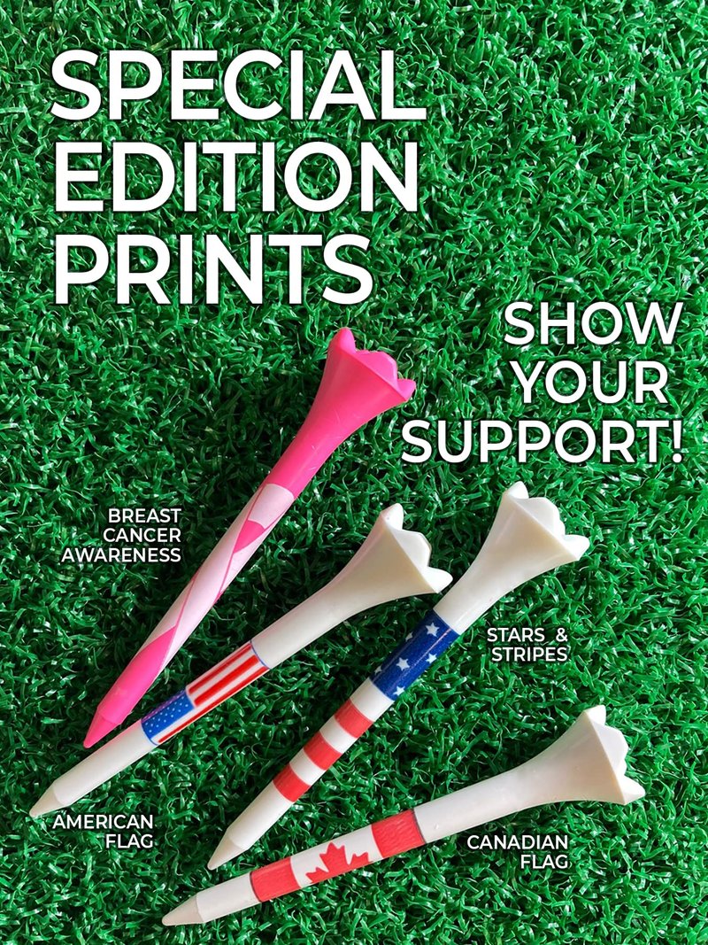 Pride Golf Tee Performance Plastic Golf Tees - Stars & Stripes - 100 Count, 3-1/4 Inch - Less Friction and Longer Drives - Made in the USA