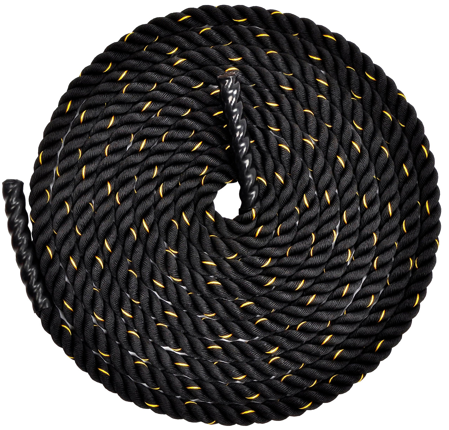 Fitvids Battle Rope 1.5Inch 2 Inch Diameter Poly Dacron 30 FT – 40 FT – 1.5-Inch, 50FT – Black