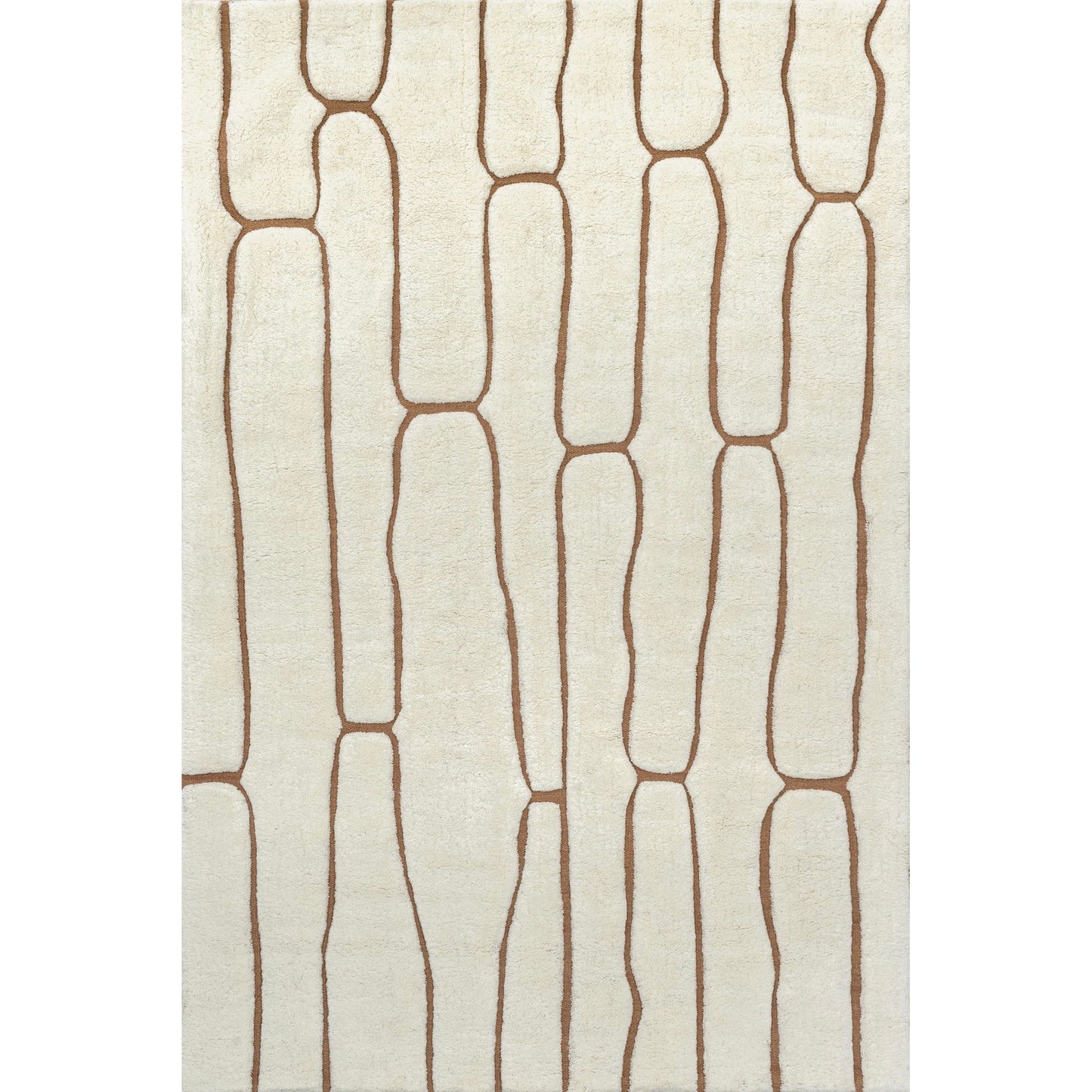 Rugs USA Nazco Cream, 2'6" x 8', Handmade, Abstract, New Zealand Wool, Soft and Cozy, High Traffic, Stain Resistant, Easy Clean, Durable Runner for Bedroom, Living Room, Dining, Den, Foyer
