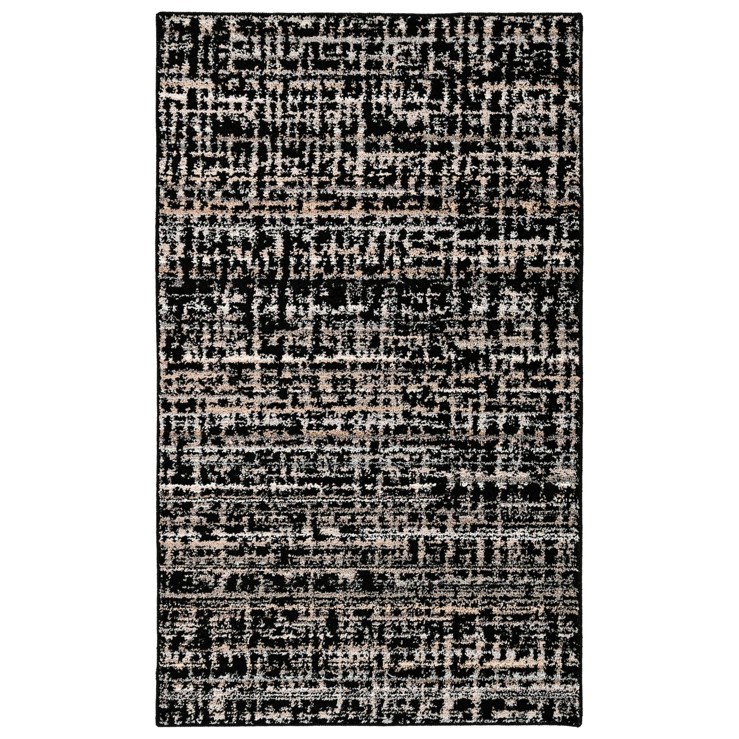 Garland Rug Rumba Indoor Floor Rug Area Rug Black/Earth Tones 3 Ft. X 5 Ft. Modern Abstract Area Rug – Soft, Anti-Skid,Carpet for Living Room, Bedroom, Dining Room, Farmhouse, Nursery