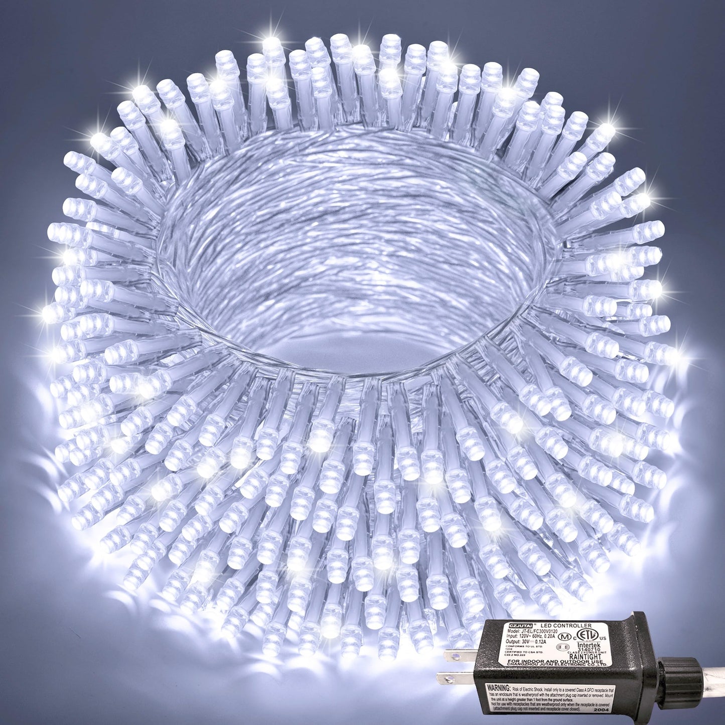 JMEXSUSS 66ft 200 LED White Christmas Lights Indoor Outdoor, Connectable String Twinkle Lights Outdoor Clear Wire Plug in for Bedroom House Fireplace Christmas Tree Decoration