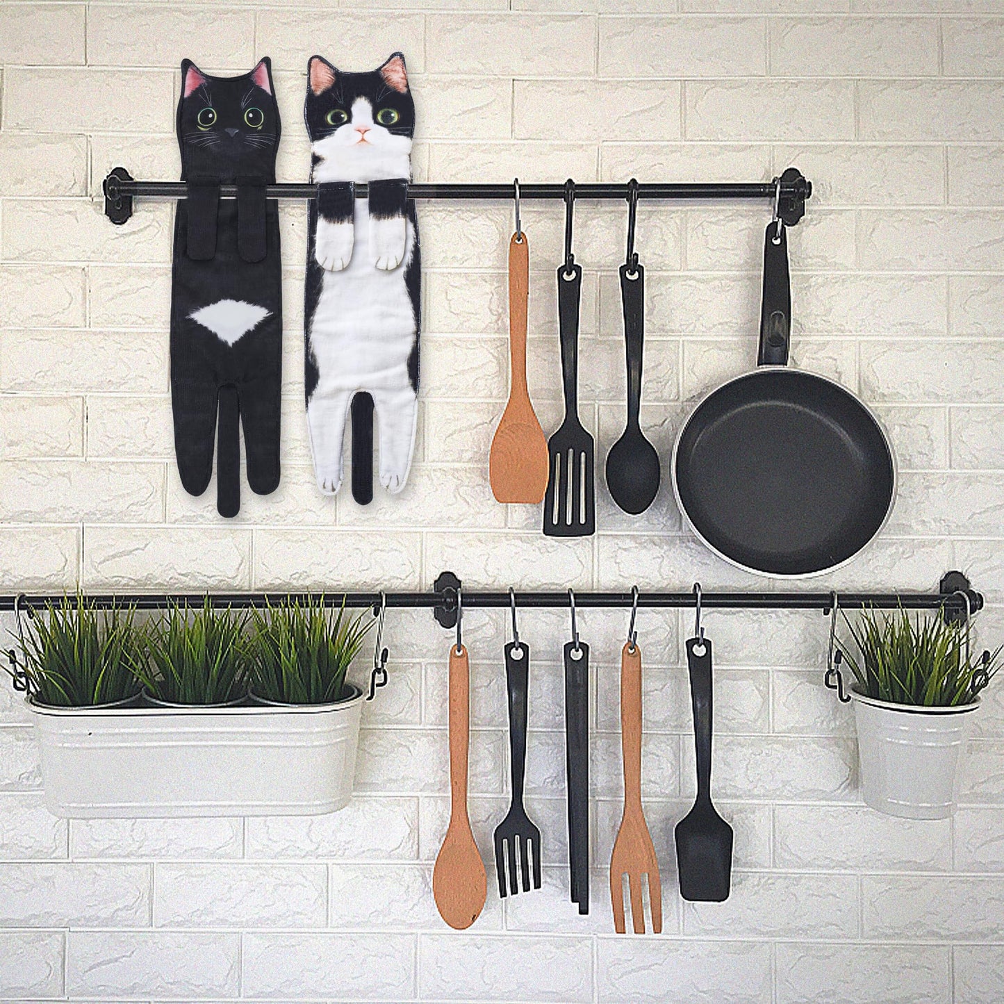 Funny Cat Hand Towels - Cute Decorative Washcloths & Face Towels, Super Absorbent & Soft - Mothers Day, Easter, House Warming & Birthday Gifts for Women Cat Lovers