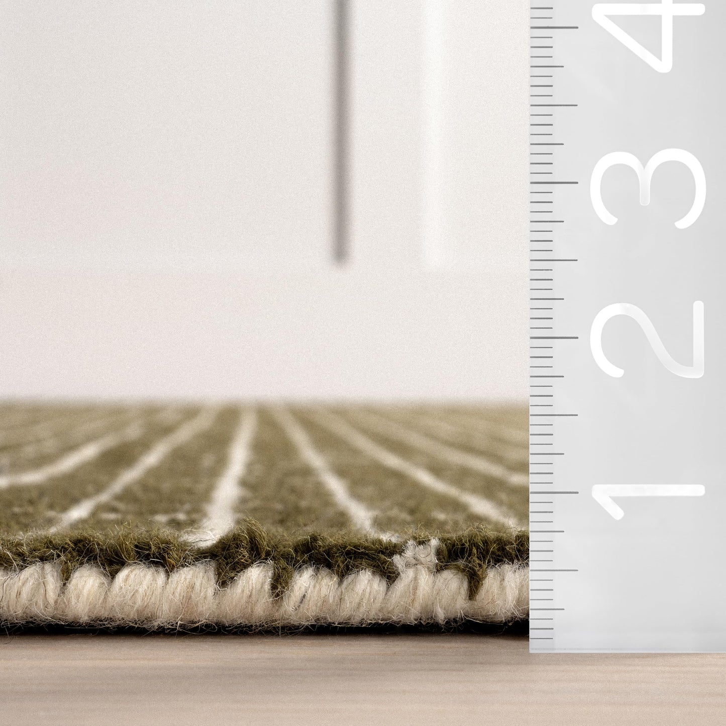 Rugs USA Melrose Moss/Ivory, 6' x 9', Handmade, Checked, Wool, Soft and Cozy, High Traffic, Stain Resistant, Easy Clean, Durable Area Rug for Bedroom, Living Room, Dining, Den, Entryway