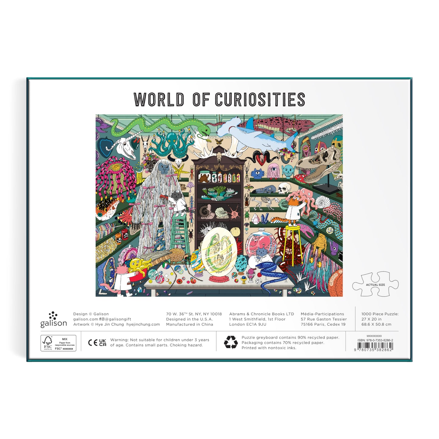 Galison World of Curiosities – 1000 Piece Jigsaw Puzzle Featuring Humorous Illustrations of A Spooky Shop Scene