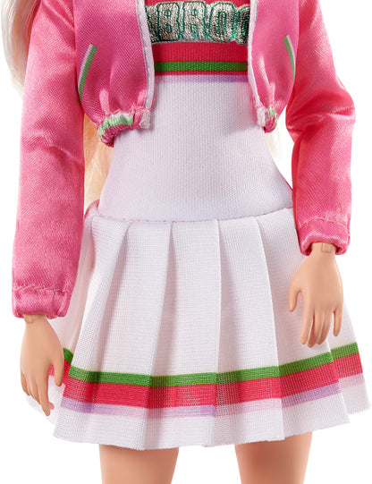 Mattel Disney’s Zombies 2, Addison Wells Doll (11.5-inch) wearing Cheerleader Outfit and Accessories, 11 Bendable “Joints,” Great Gift for ages 5+