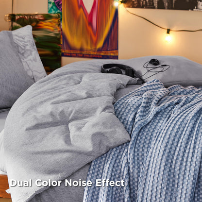 Bedsure Twin/Twin XL Comforter Set - Grey Soft Bedding for All Seasons, Cationic Dyed Bed Set, 2 Pieces, 1 Twin Size Comforter (68"x88") and 1 Pillow Sham (20"x26"+2")