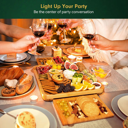 Easoger Large Bamboo Charcuterie Boards, Cheese Platter with 2 Drawers, Serving Knife, 2 Ceramic Bowl - Unique Housewarming, Wedding and Bridal Gift