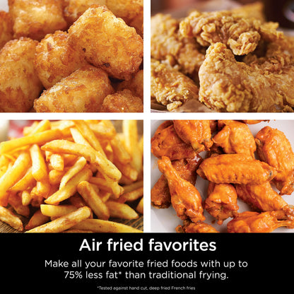 Ninja | Air Fryer | 4 QT Capacity | 4-in1 Roast, Crisp, Roast, Reheats, & Dehydrates | Dishwasher Safe Parts | Includes 20 Easy & Healthy Recipes | Compact | Grey | AF101