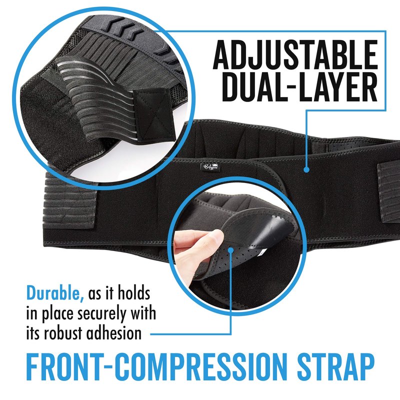Bodyprox Lumbar Support Back Brace for Men and Women (Regular 28" - 50")