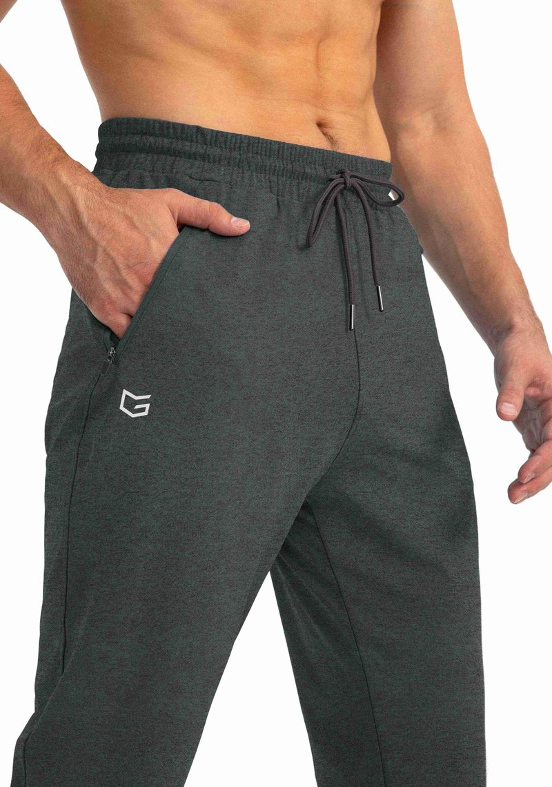 G Gradual Men's Sweatpants with Zipper Pockets Tapered Joggers for Men Athletic Pants for Workout, Jogging, Running (Heathered Black, 3X-Large)