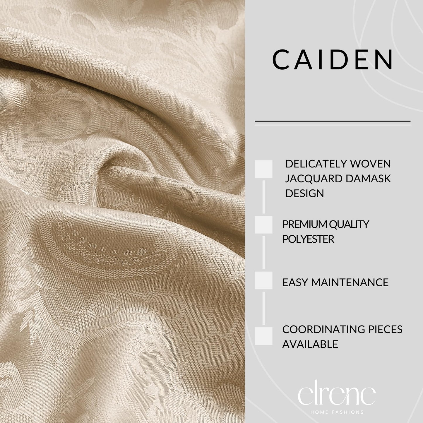 Elrene Home Fashions Caiden Elegance Damask Tablecloth, 60" x 144", Taupe