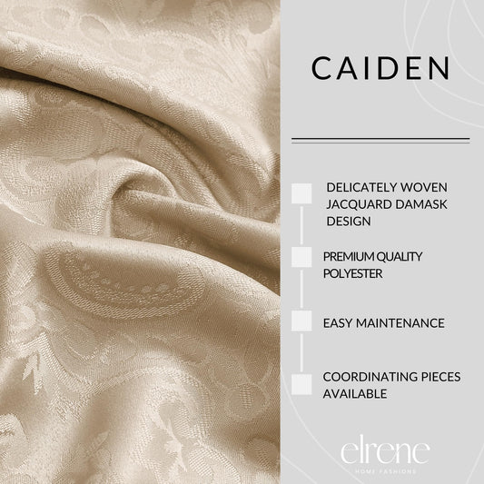 Elrene Home Fashions Caiden Elegance Damask Tablecloth, 60" x 144", Taupe