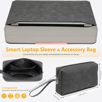 HYZUO 13.3-14 Inch Laptop Sleeve Case with Stand for MacBook Pro 14 M4/M3/M2/M1 2025-2021, MacBook Air/Pro 13.3, 13.8/13.5 Surface Laptop, HP Spectre X360 13/14, Space Grey(Smiley)