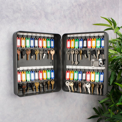 Barska Wall Mount Key Cabinet with Combination Code – Steel Locking Key Organizer Box for Home, Office, Business, Rental Property, and Commercial Use