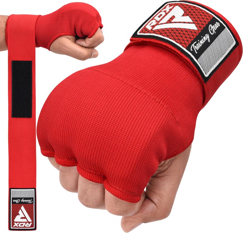 RDX Training Boxing Inner Gloves Hand Wraps MMA Fist Protector Bandages Mitts,Red,Small