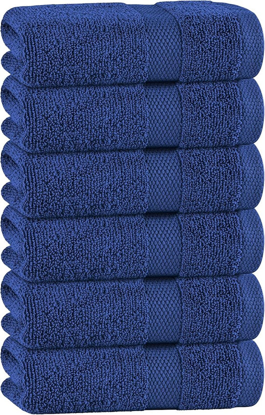 White Classic Navy Hand Towels for Bathroom Cotton Hand Towel Bulk for Gym