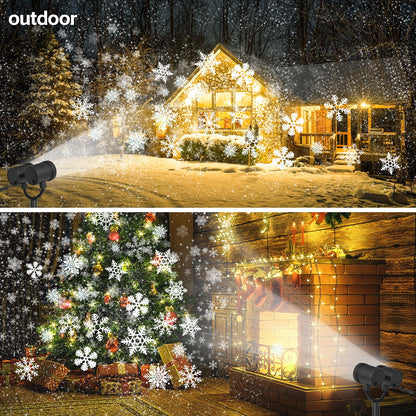 Snowflake Projector Lights Outdoor, Led Christmas Lights Outdoor, Snowfall Projection Lights Waterproof for Christmas Decorations[LL-049-03]