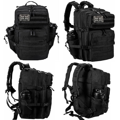 LHI Military Tactical Backpack for Men and Women 45L Large waterproof Rucksack for School, Hiking, Trekking, Hunting